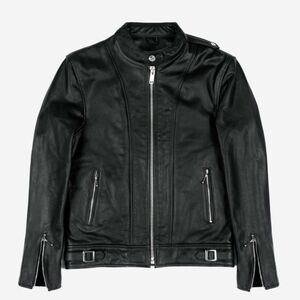 NWT Straight to Hell The Offender Racer Style Leather Jacket, Size 32 (XS),Black